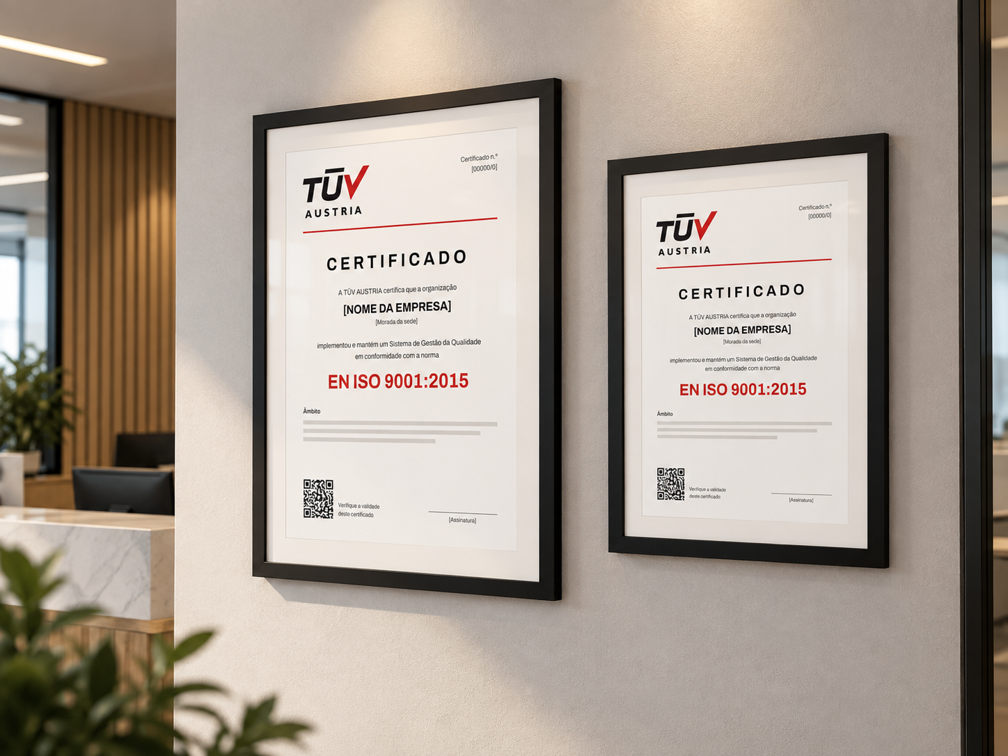 Certificado em quadro